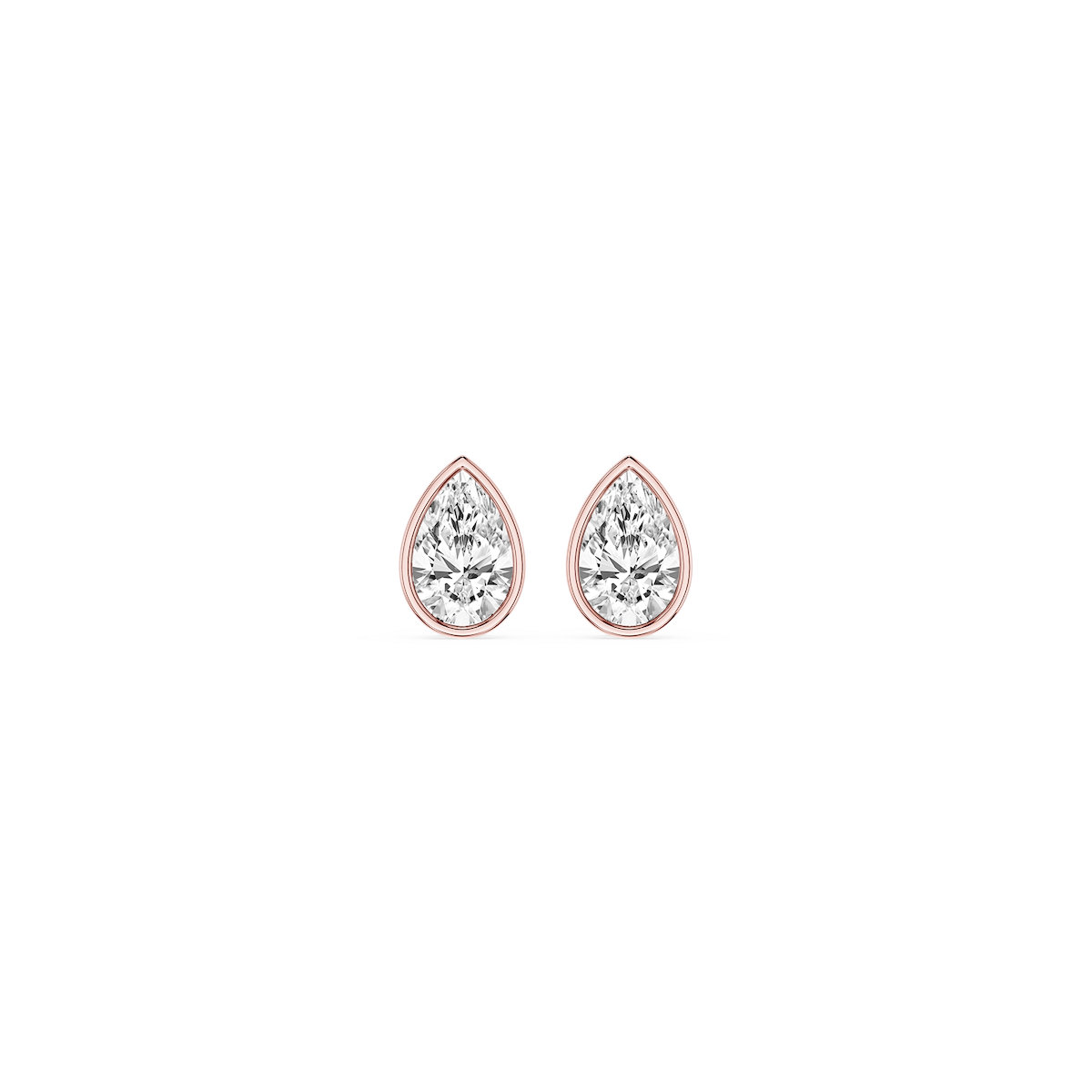Pear Lab Grown Diamond Bezel Set Stud Earrings