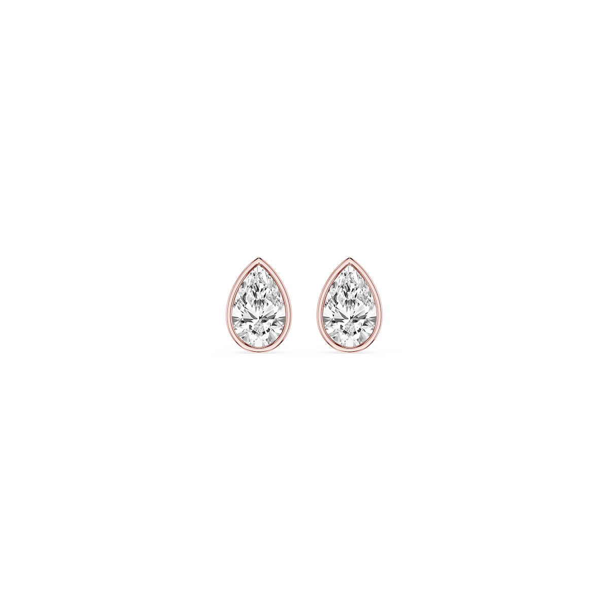 Pear Lab Grown Diamond Bezel Set Stud Earrings