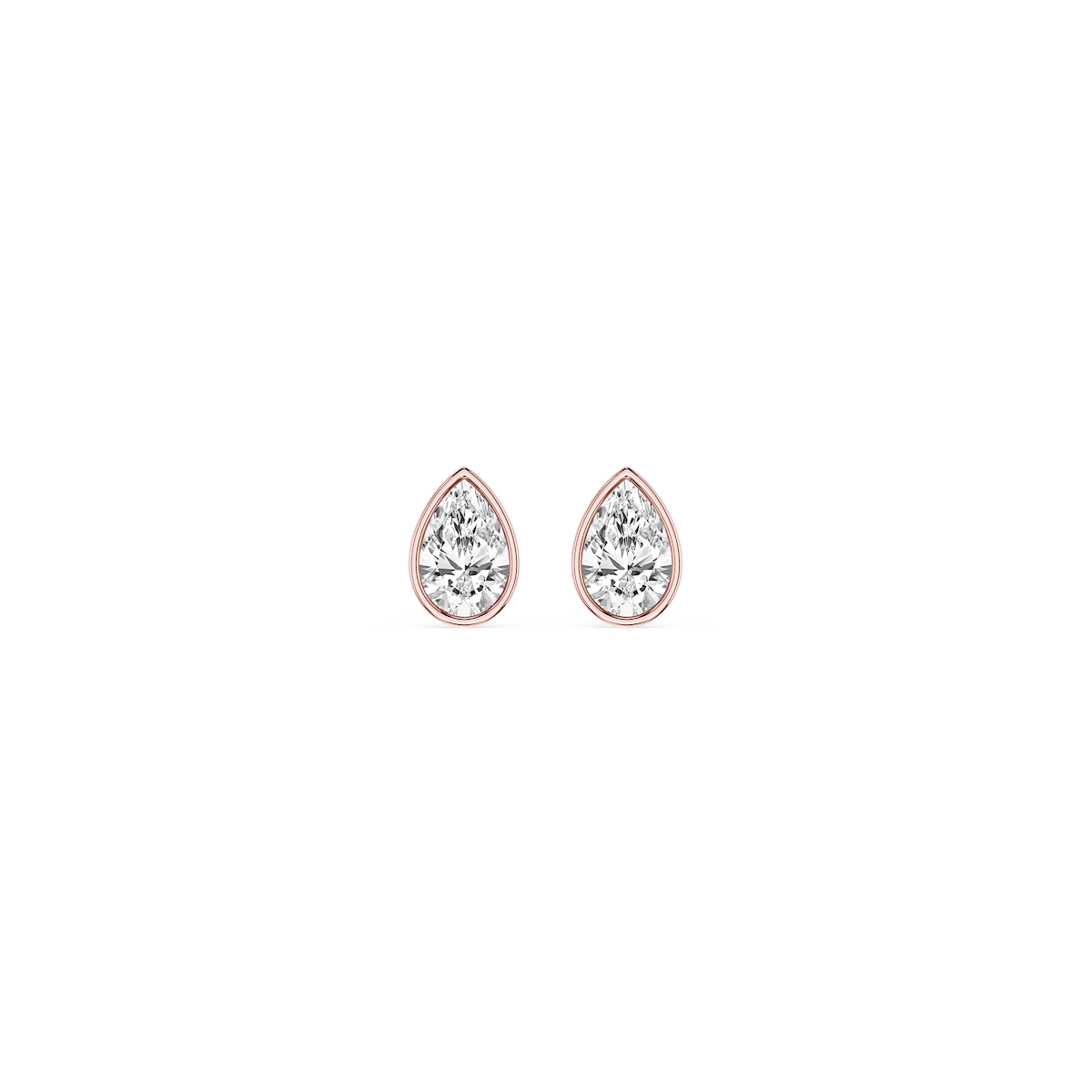 Pear Lab Grown Diamond Bezel Set Stud Earrings