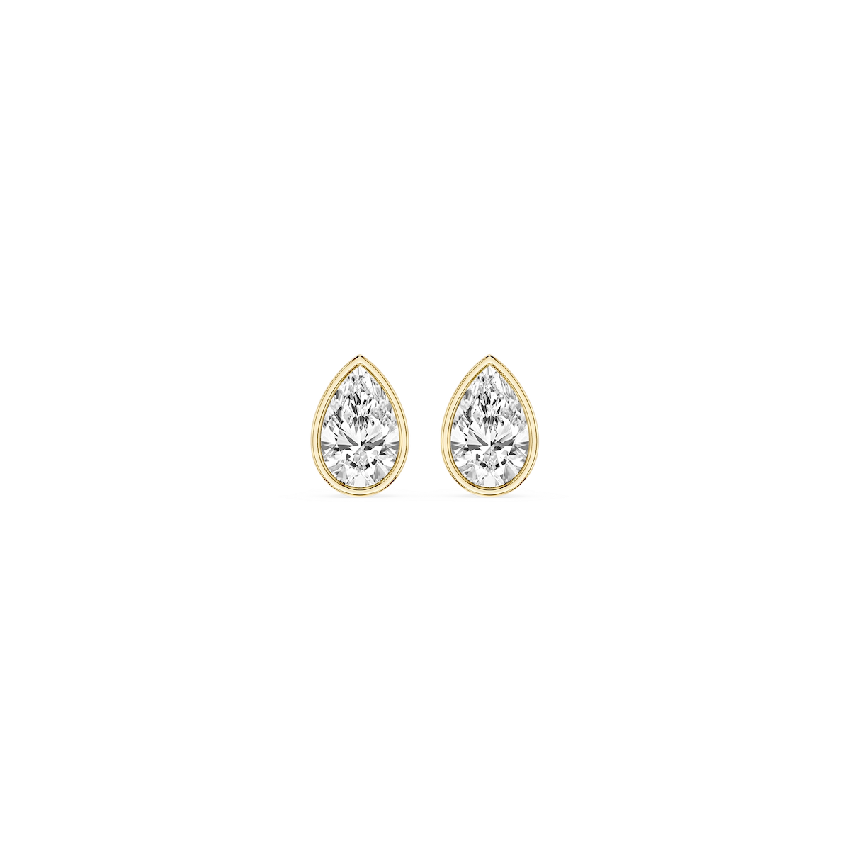 Pear Lab Grown Diamond Bezel Set Stud Earrings