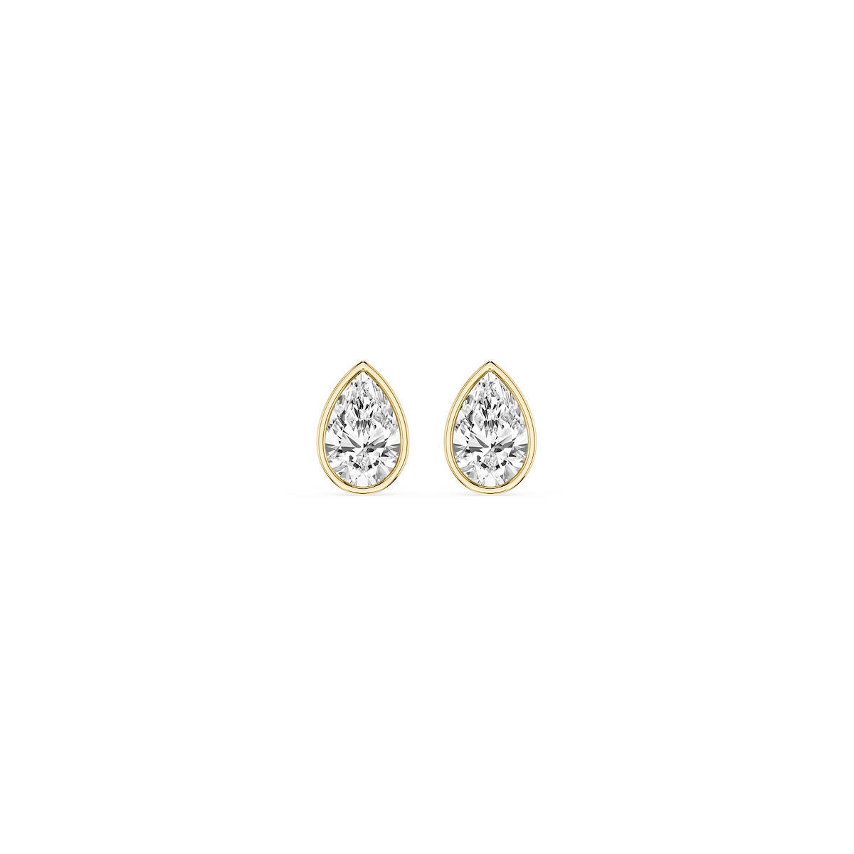 Pear Lab Grown Diamond Bezel Set Stud Earrings
