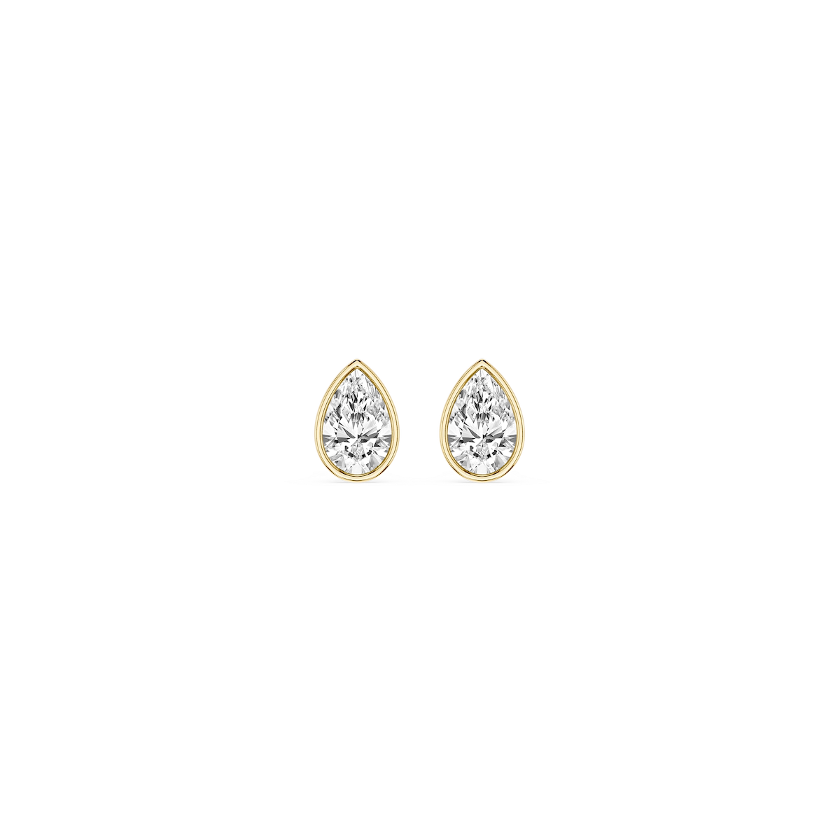 Pear Lab Grown Diamond Bezel Set Stud Earrings
