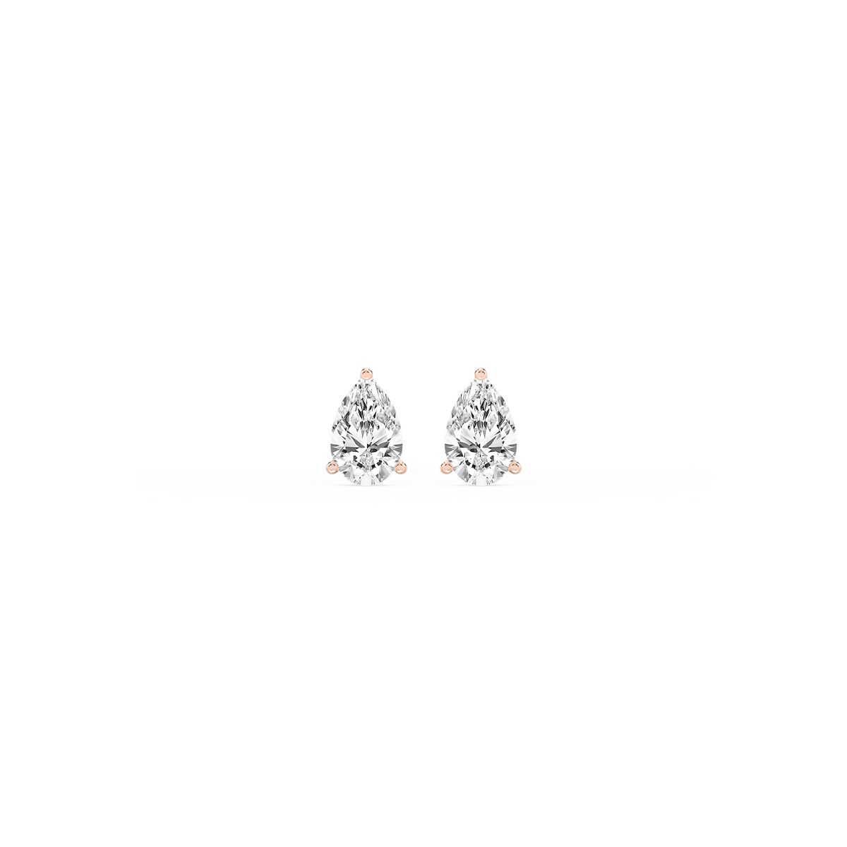 Pear Certified Lab Grown Diamond Classic Three Prong Martini Stud Earrings
