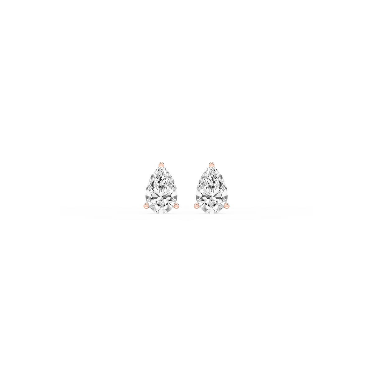Pear Lab Grown Diamond Classic Three Prong Martini Stud Earrings