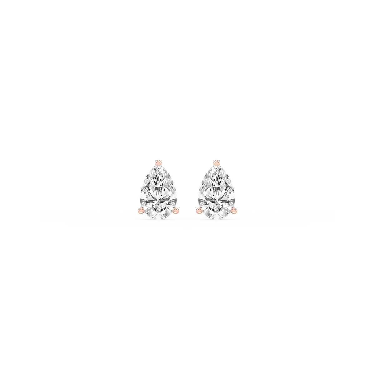 Pear Lab Grown Diamond Classic Three Prong Martini Stud Earrings