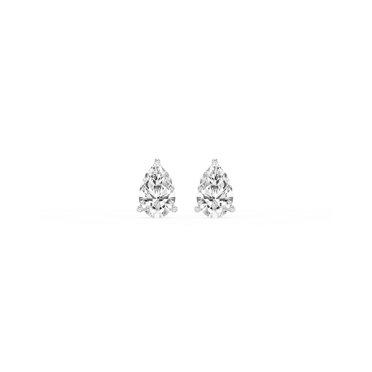 Pear Lab Grown Diamond Classic Three Prong Martini Stud Earrings