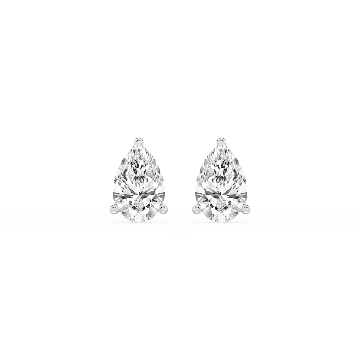 Pear Lab Grown Diamond Classic Three Prong Martini Stud Earrings