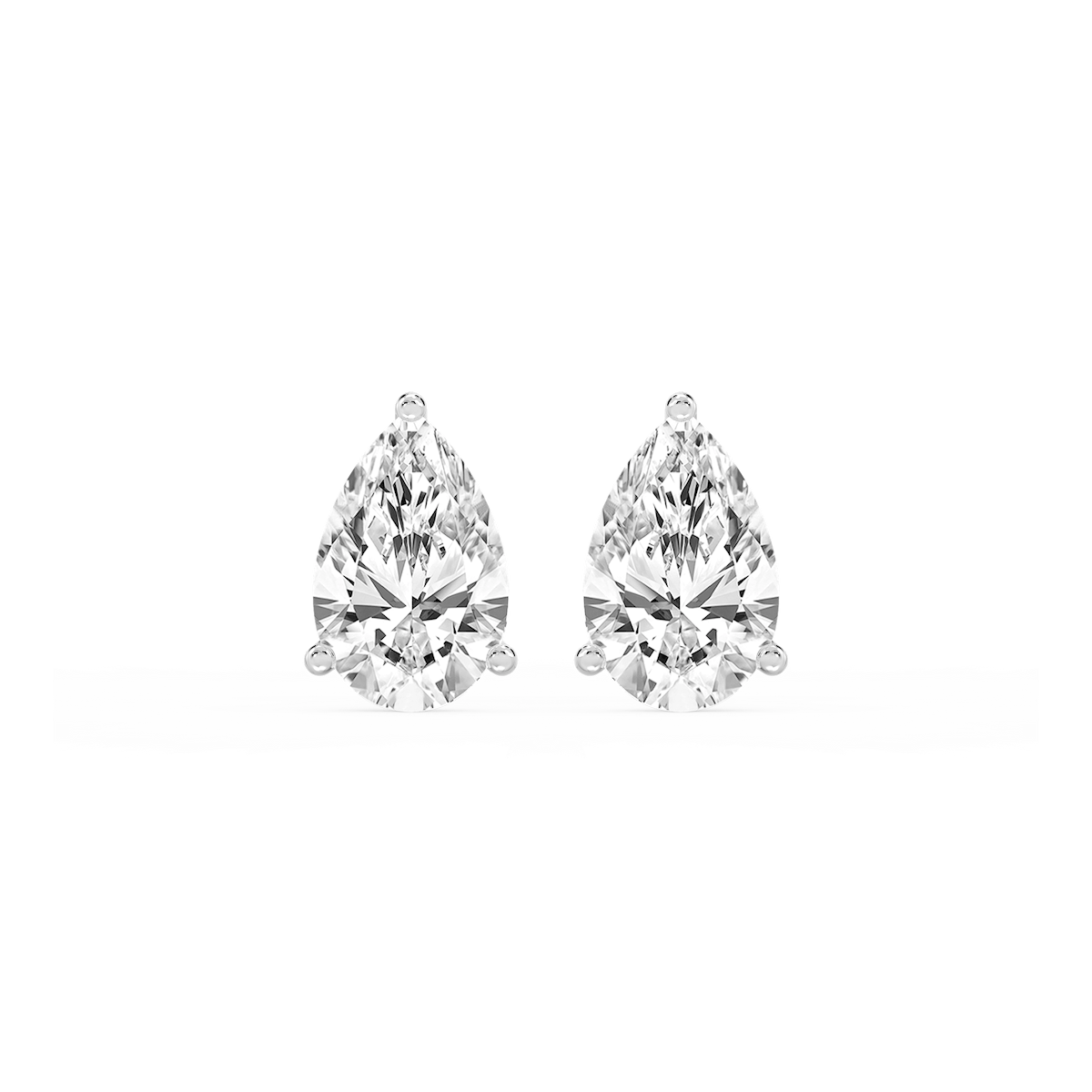 Pear Lab Grown Diamond Classic Three Prong Martini Stud Earrings