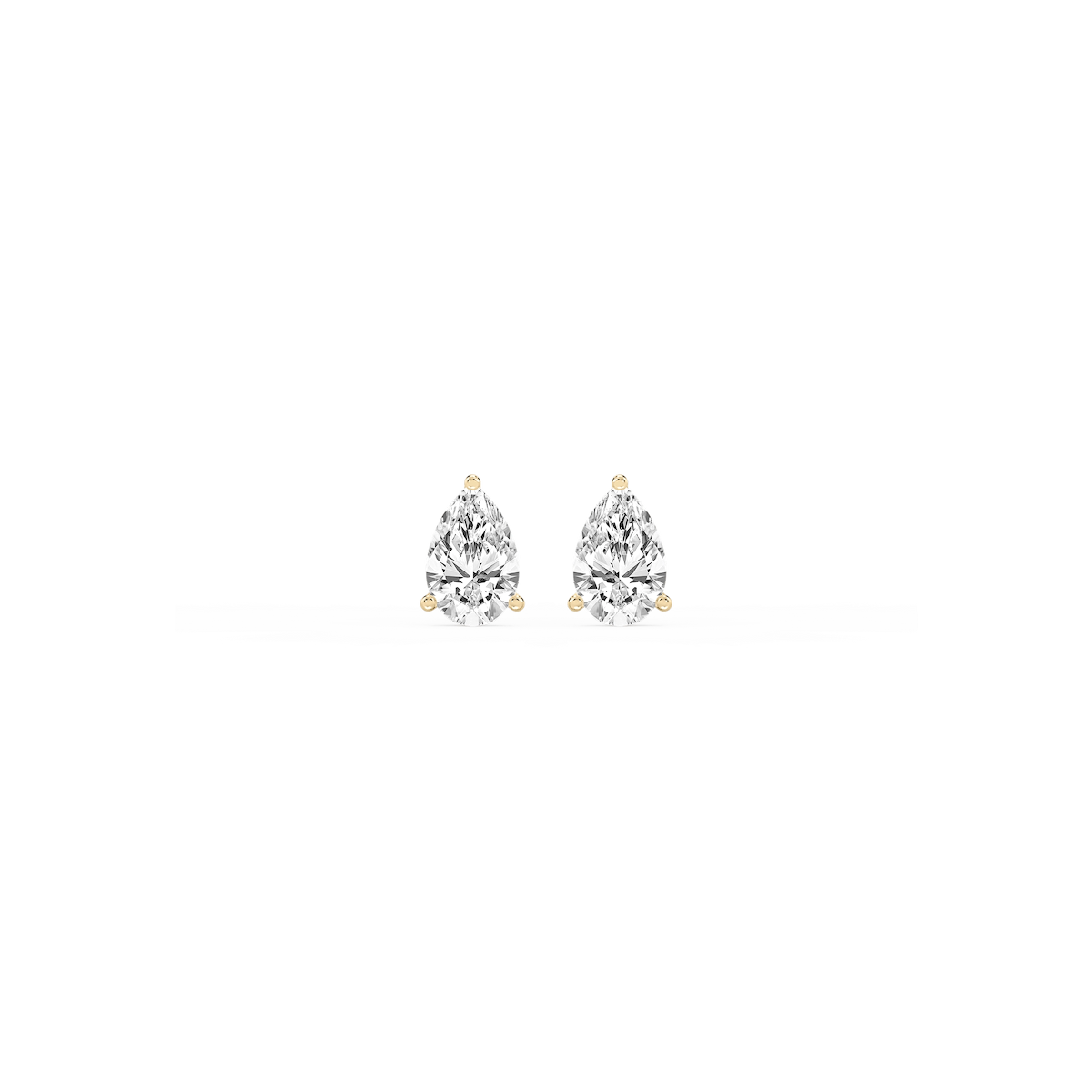 Pear Lab Grown Diamond Classic Three Prong Martini Stud Earrings