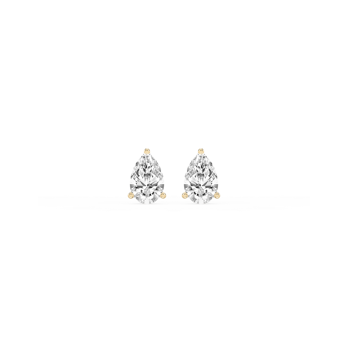 Pear Lab Grown Diamond Classic Three Prong Martini Stud Earrings
