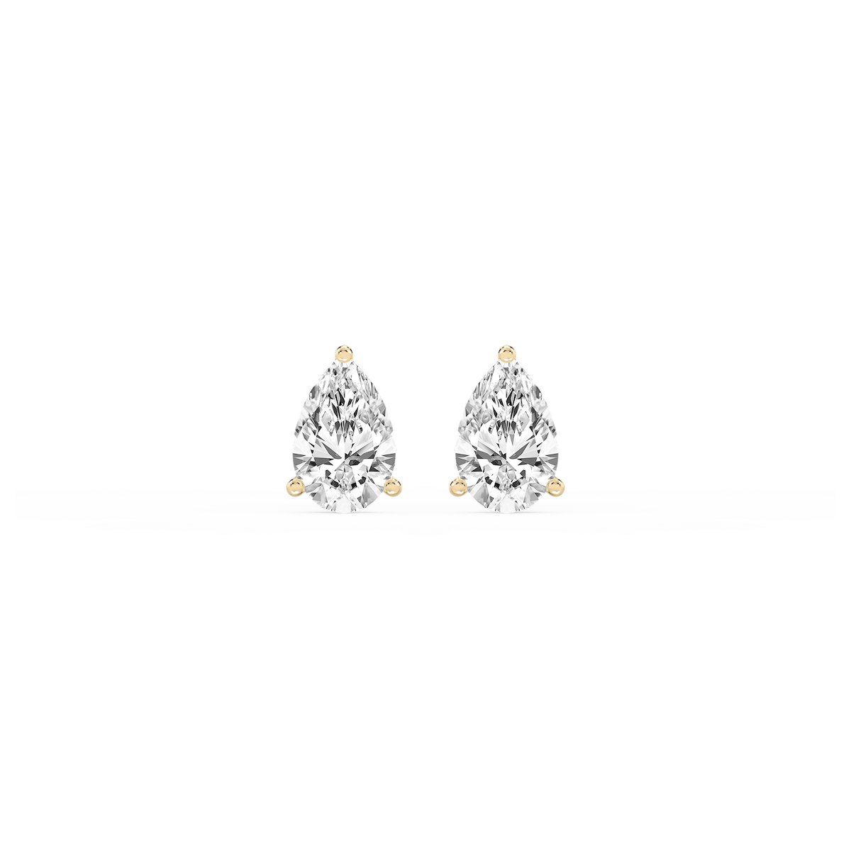 Pear Lab Grown Diamond Classic Three Prong Martini Stud Earrings