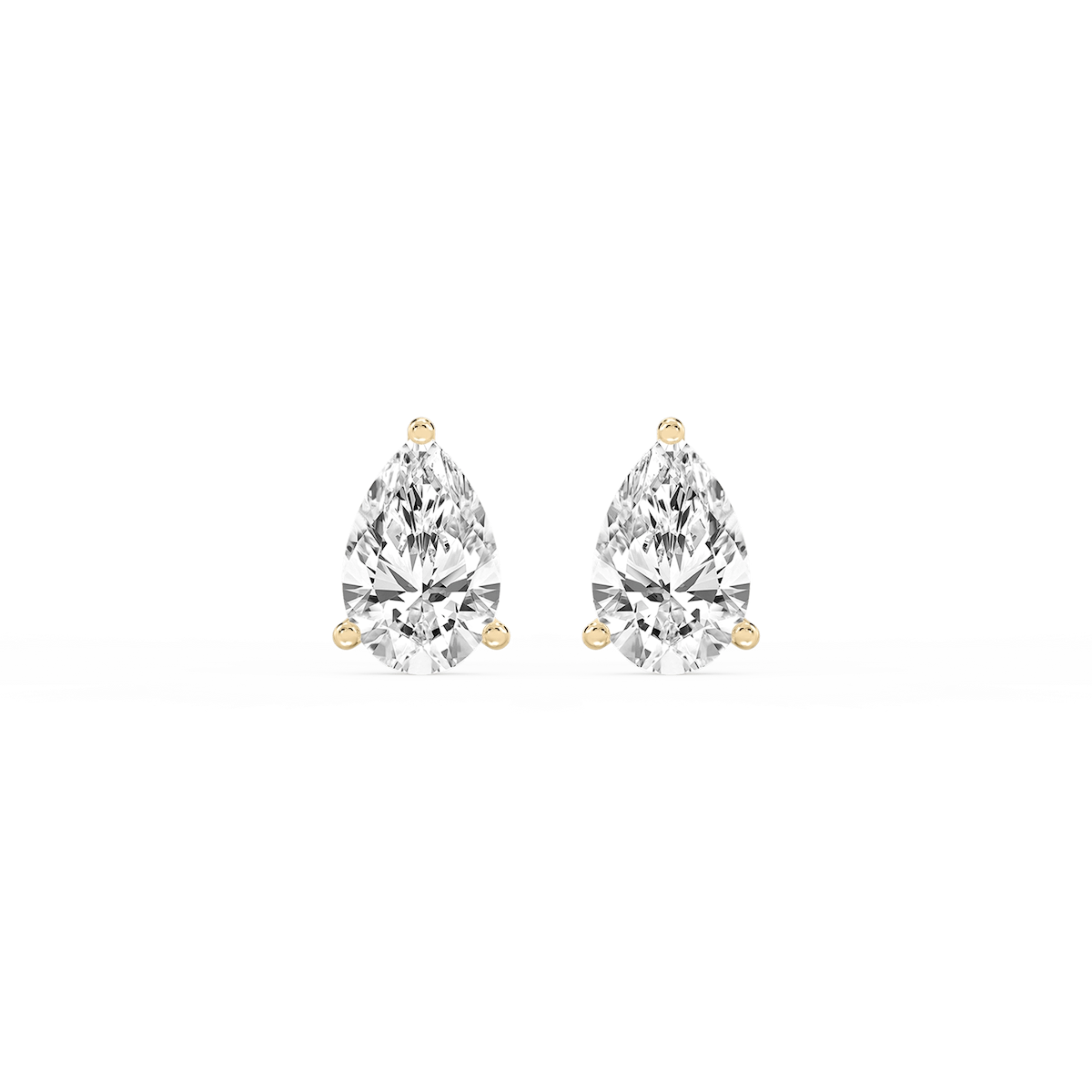Pear Lab Grown Diamond Classic Three Prong Martini Stud Earrings