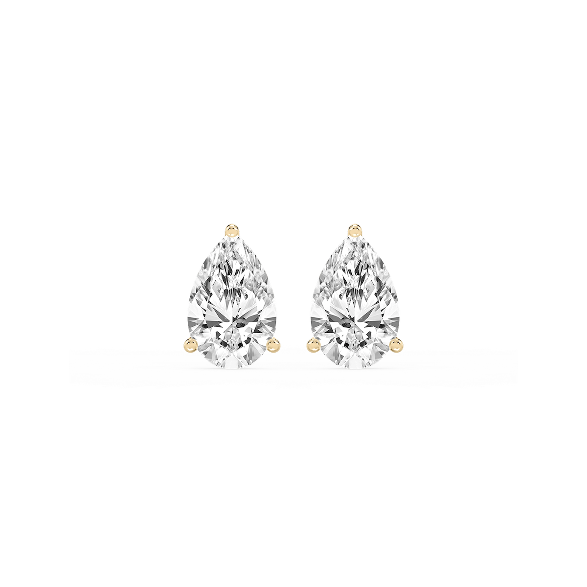 Pear Lab Grown Diamond Classic Three Prong Martini Stud Earrings