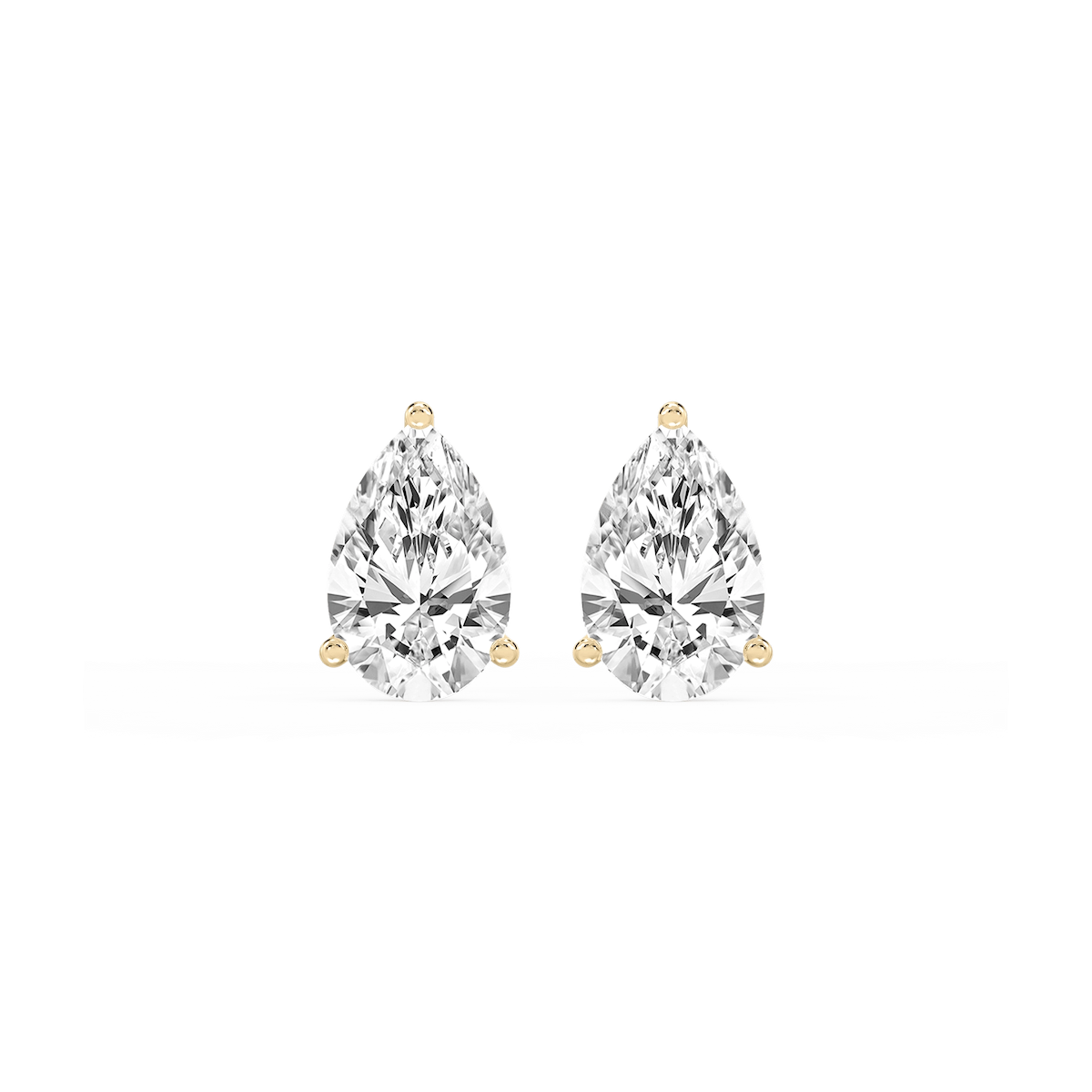 Pear Lab Grown Diamond Classic Three Prong Martini Stud Earrings