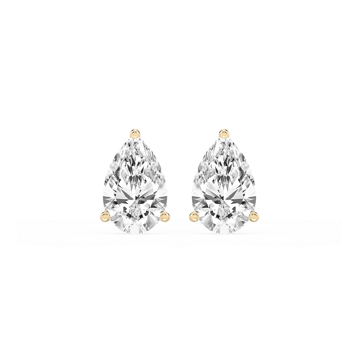 Pear Lab Grown Diamond Classic Three Prong Martini Stud Earrings