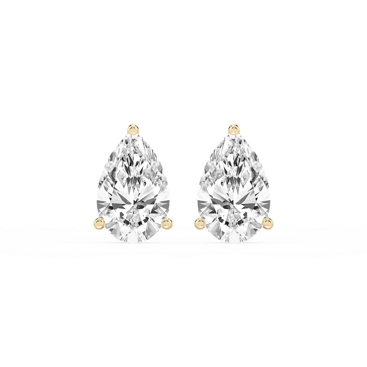 Pear Lab Grown Diamond Classic Three Prong Martini Stud Earrings