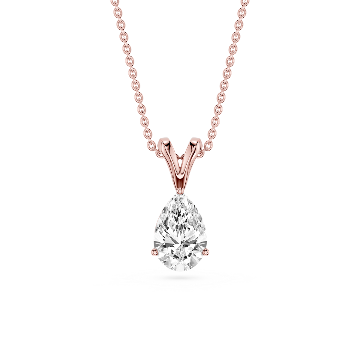 Pear Lab Grown Diamond Double Bail Pendant - 16 to 18 Inches