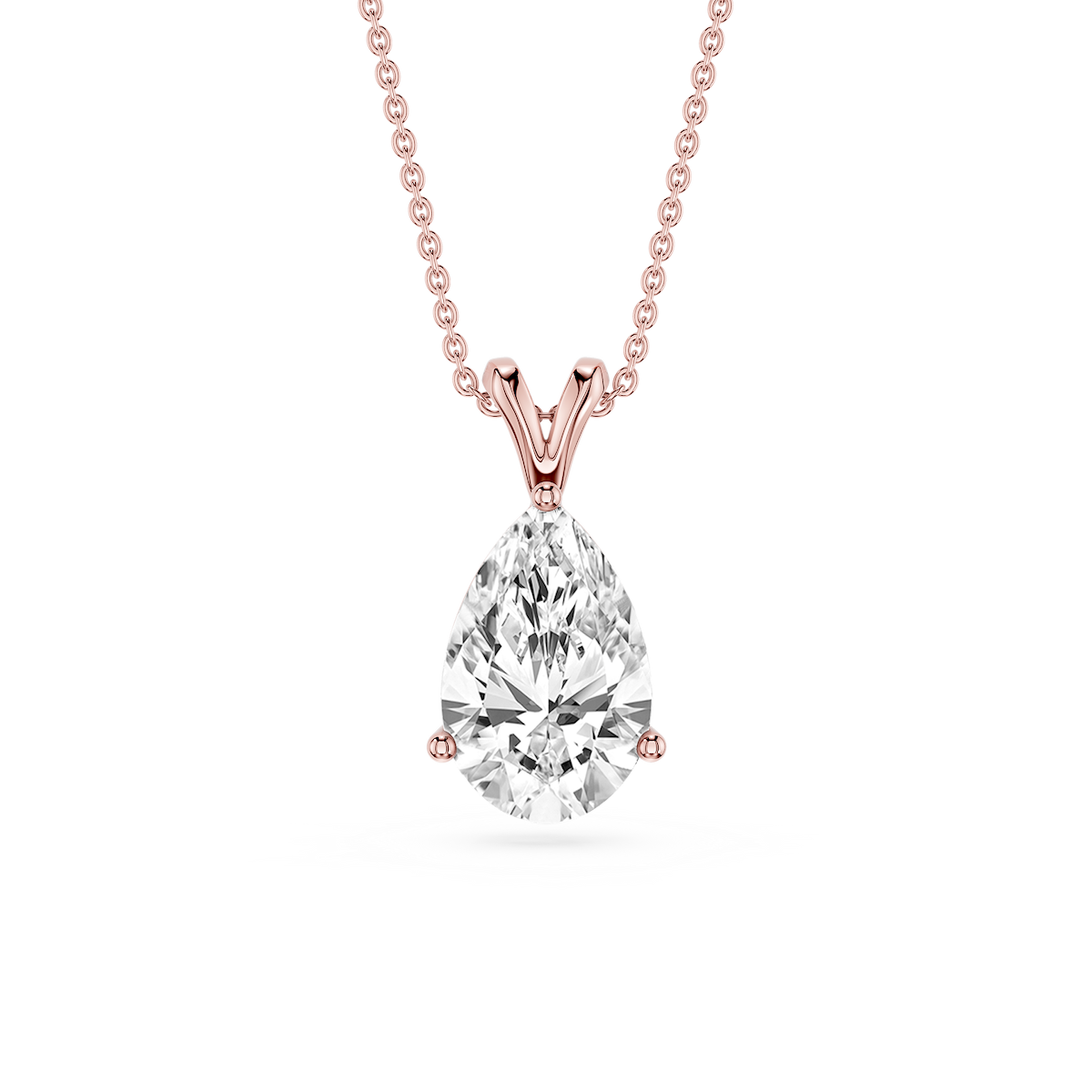 Pear Lab Grown Diamond Double Bail Pendant - 16 to 18 Inches