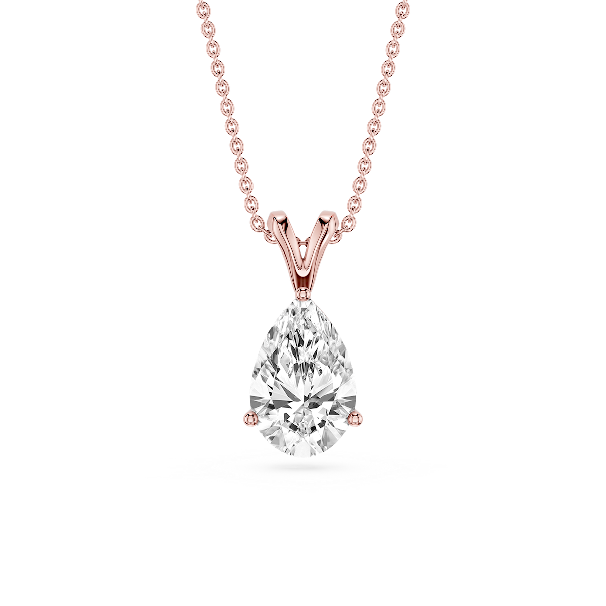 Pear Lab Grown Diamond Double Bail Pendant - 16 to 18 Inches