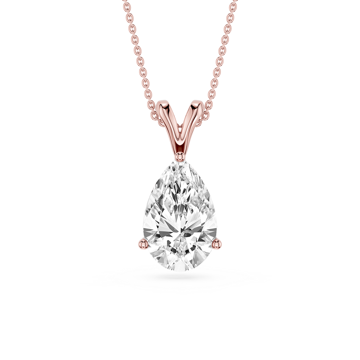 Pear Lab Grown Diamond Double Bail Pendant - 16 to 18 Inches