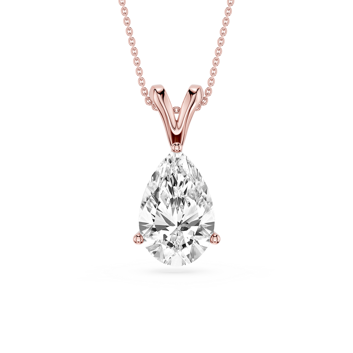 Pear Lab Grown Diamond Double Bail Pendant - 16 to 18 Inches