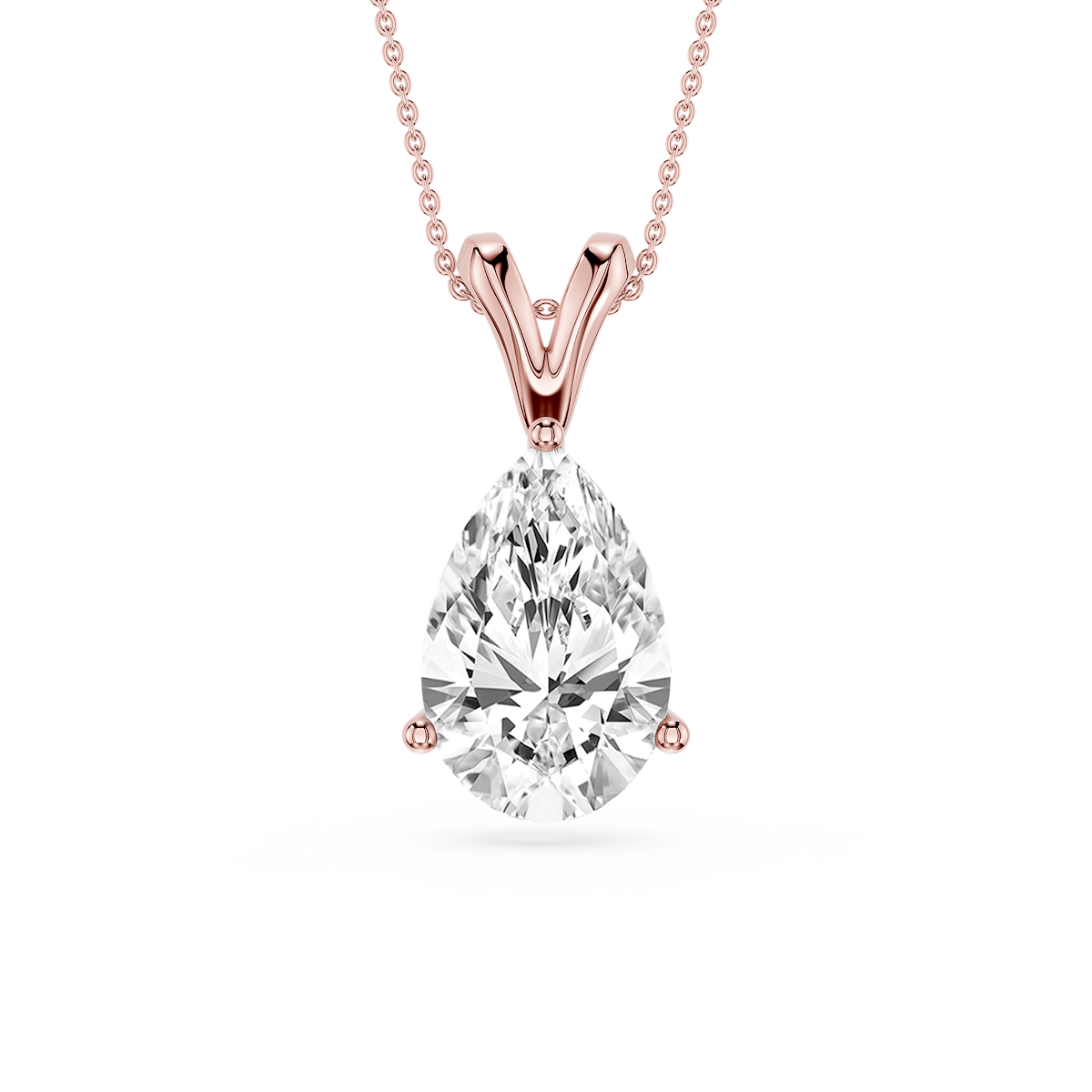 Pear Lab Grown Diamond Double Bail Pendant - 16 to 18 Inches