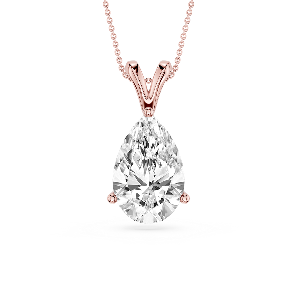 Pear Lab Grown Diamond Double Bail Pendant - 16 to 18 Inches