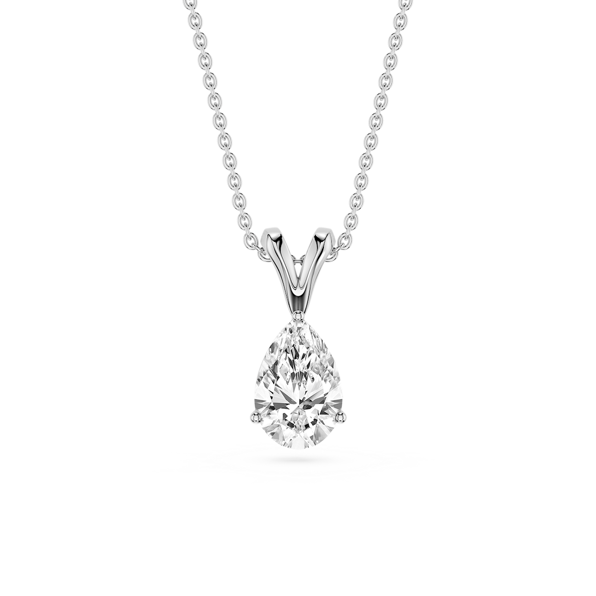 Pear Lab Grown Diamond Double Bail Pendant - 16 to 18 Inches