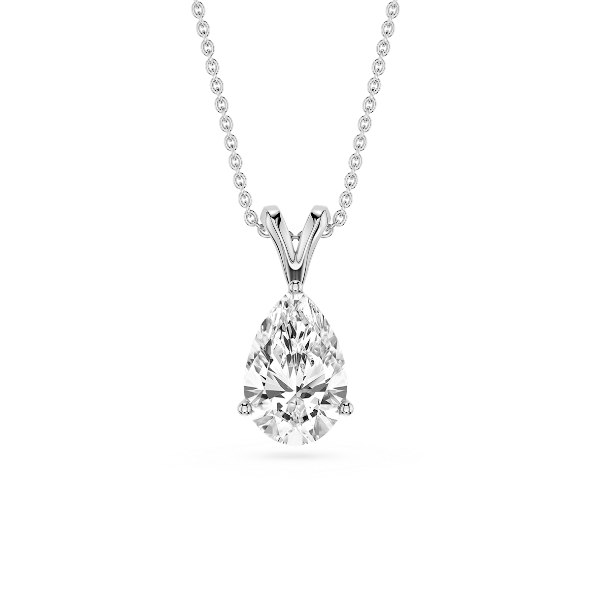 Pear Lab Grown Diamond Double Bail Pendant - 16 to 18 Inches