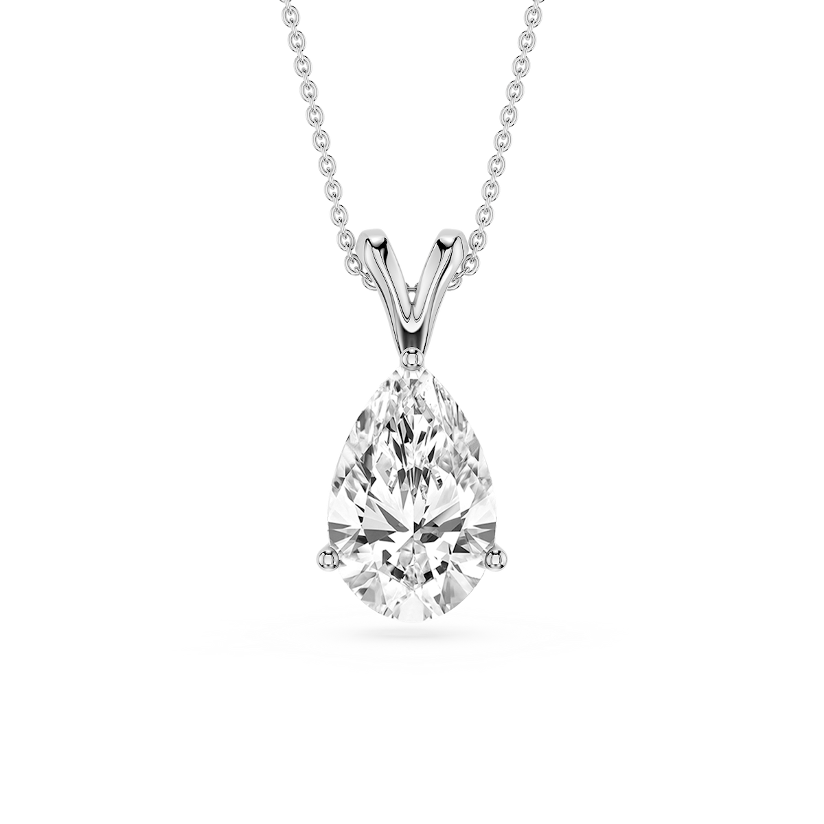 Pear Lab Grown Diamond Double Bail Pendant - 16 to 18 Inches