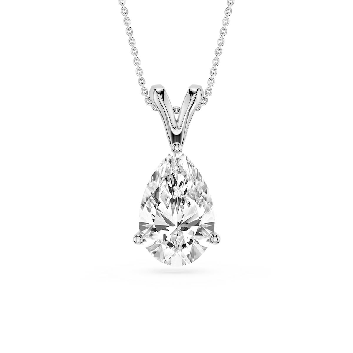 Pear Lab Grown Diamond Double Bail Pendant - 16 to 18 Inches