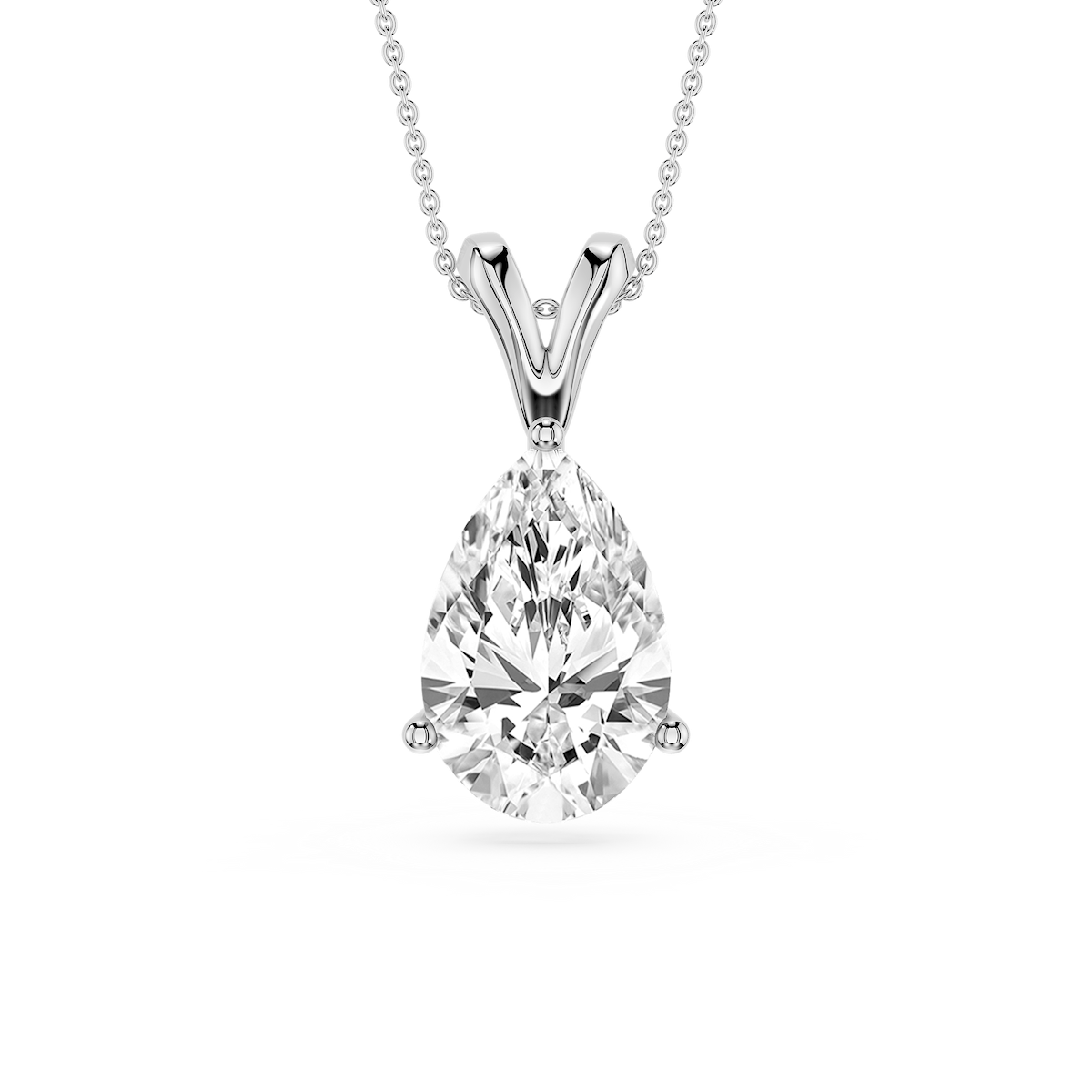 Pear Lab Grown Diamond Double Bail Pendant - 16 to 18 Inches