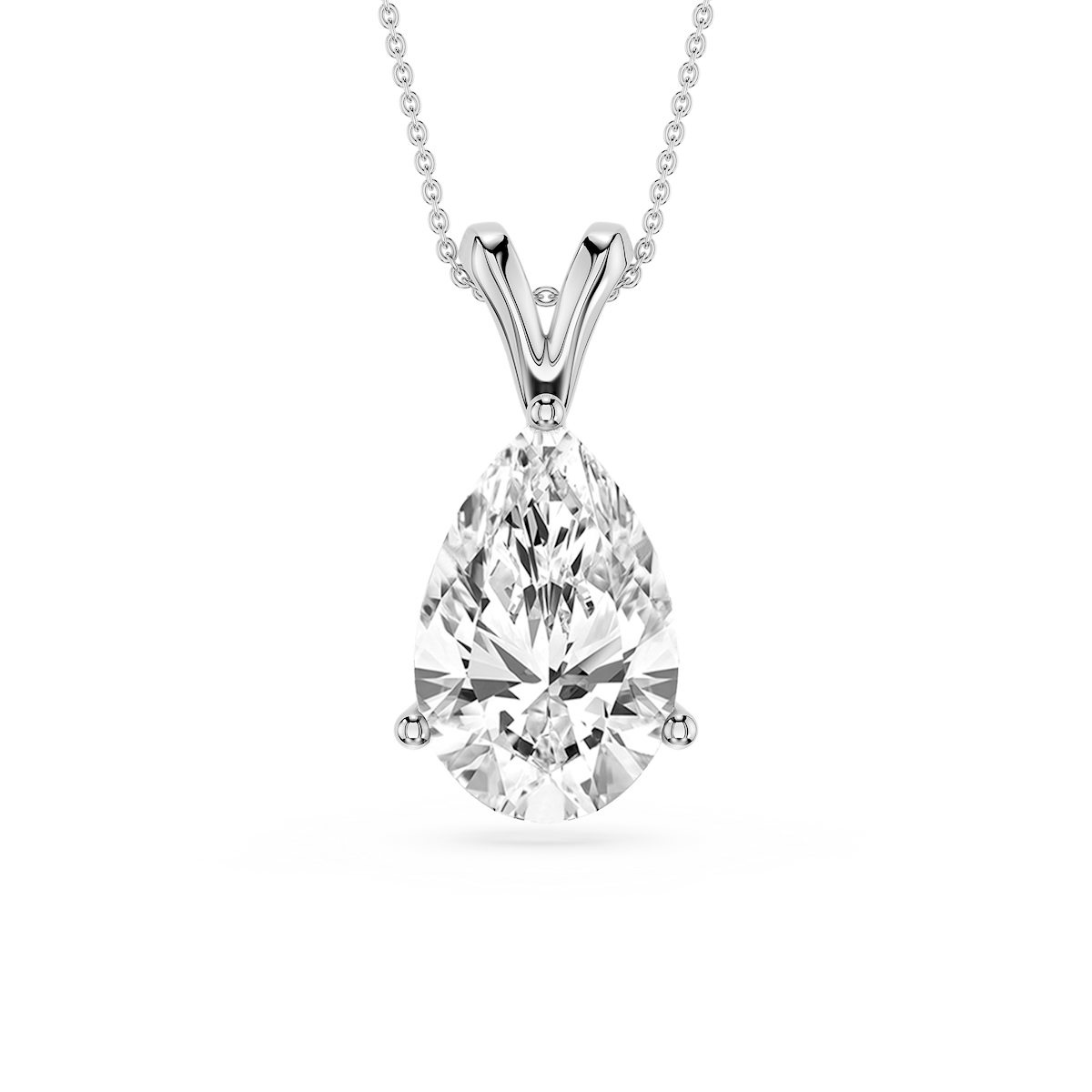 Pear Lab Grown Diamond Double Bail Pendant - 16 to 18 Inches