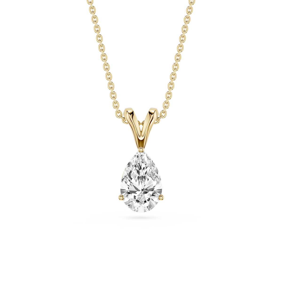 Pear Lab Grown Diamond Double Bail Pendant - 16 to 18 Inches