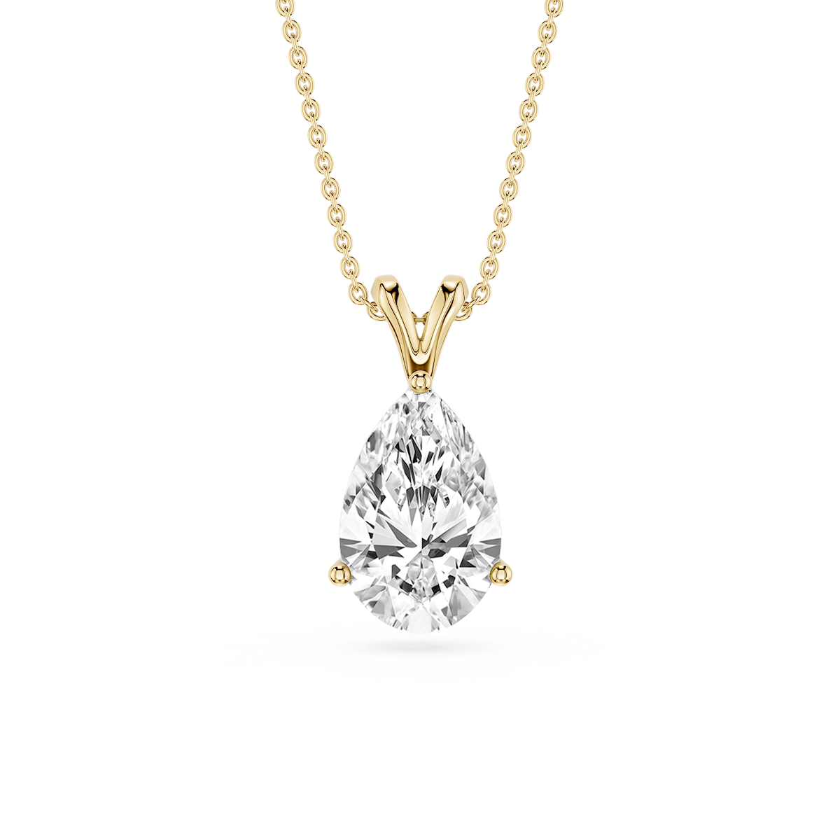 Pear Lab Grown Diamond Double Bail Pendant - 16 to 18 Inches