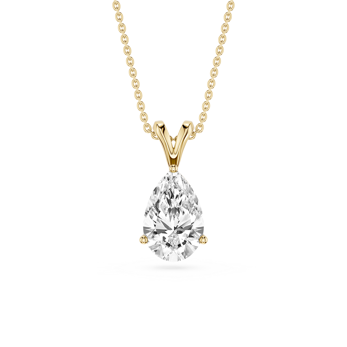 Pear Lab Grown Diamond Double Bail Pendant - 16 to 18 Inches