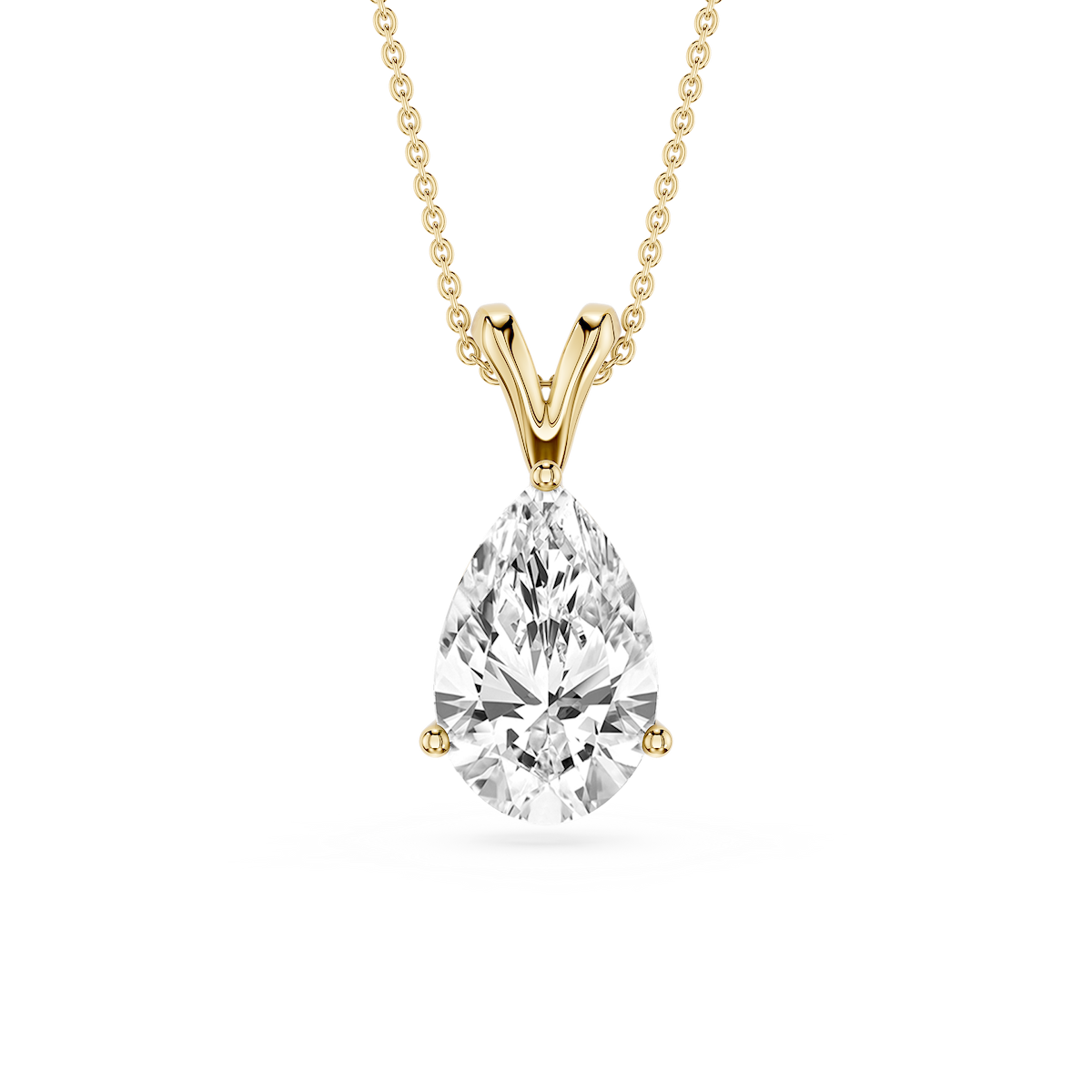 Pear Lab Grown Diamond Double Bail Pendant - 16 to 18 Inches