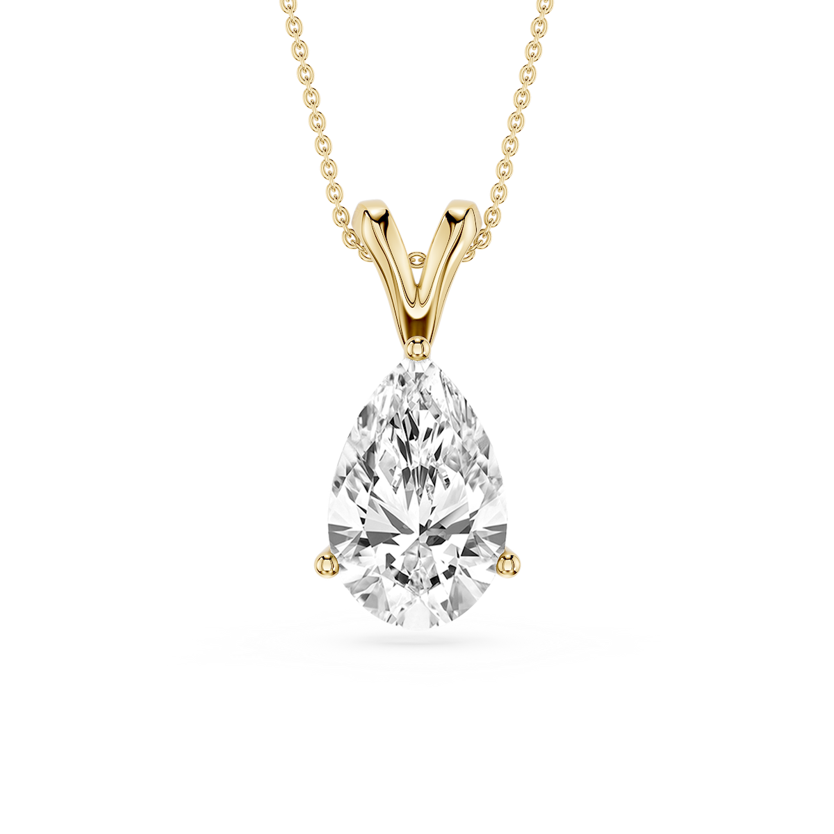 Pear Lab Grown Diamond Double Bail Pendant - 16 to 18 Inches