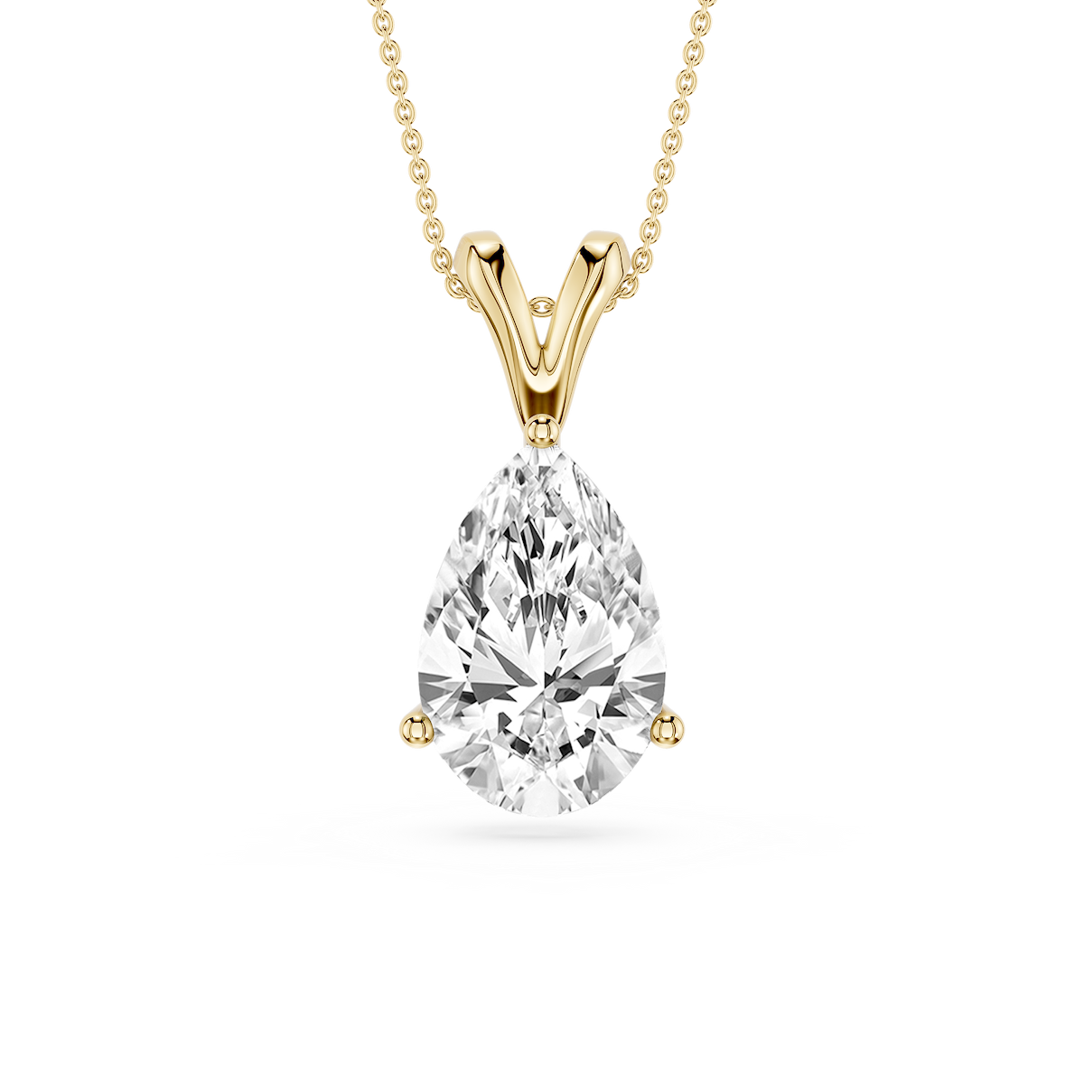Pear Lab Grown Diamond Double Bail Pendant - 16 to 18 Inches
