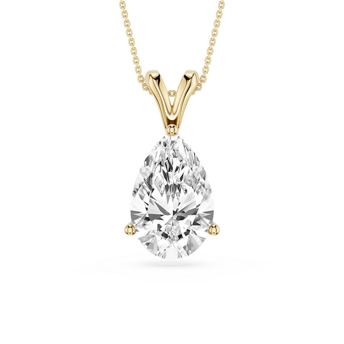 Pear Lab Grown Diamond Double Bail Pendant - 16 to 18 Inches