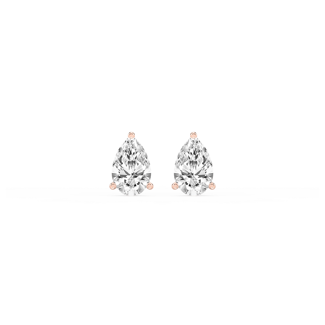 Pear Lab Grown Diamond Classic Three Prong Martini Stud Earrings