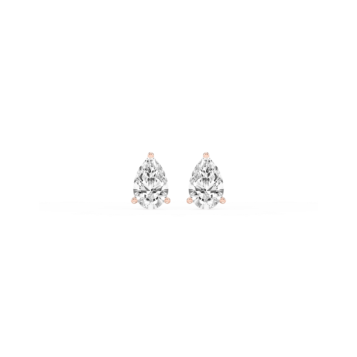 Pear Lab Grown Diamond Classic Three Prong Martini Stud Earrings