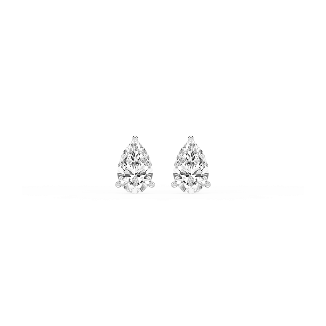 Pear Lab Grown Diamond Classic Three Prong Martini Stud Earrings