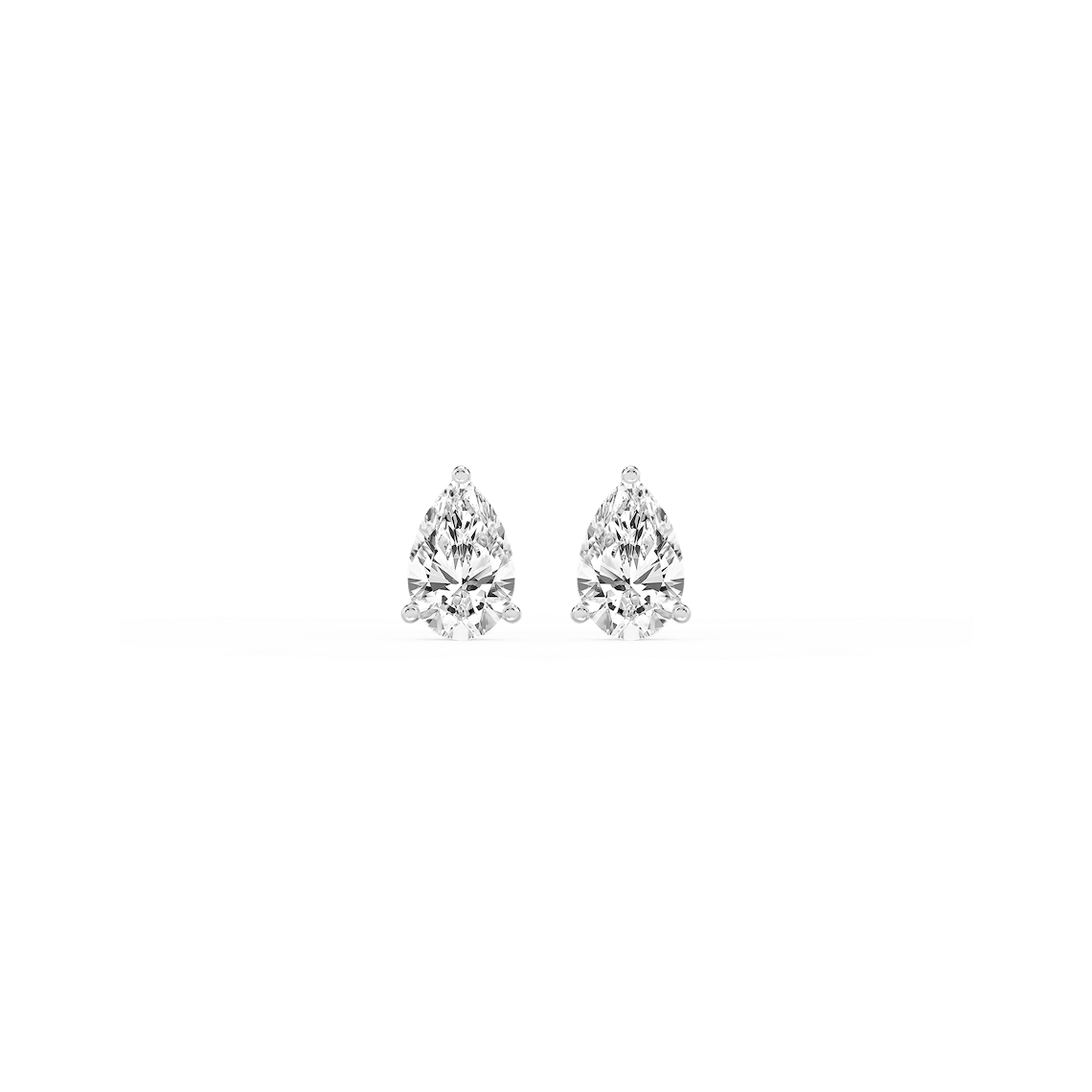 Pear Lab Grown Diamond Classic Three Prong Martini Stud Earrings