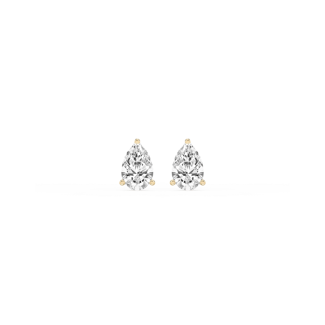 Pear Lab Grown Diamond Classic Three Prong Martini Stud Earrings