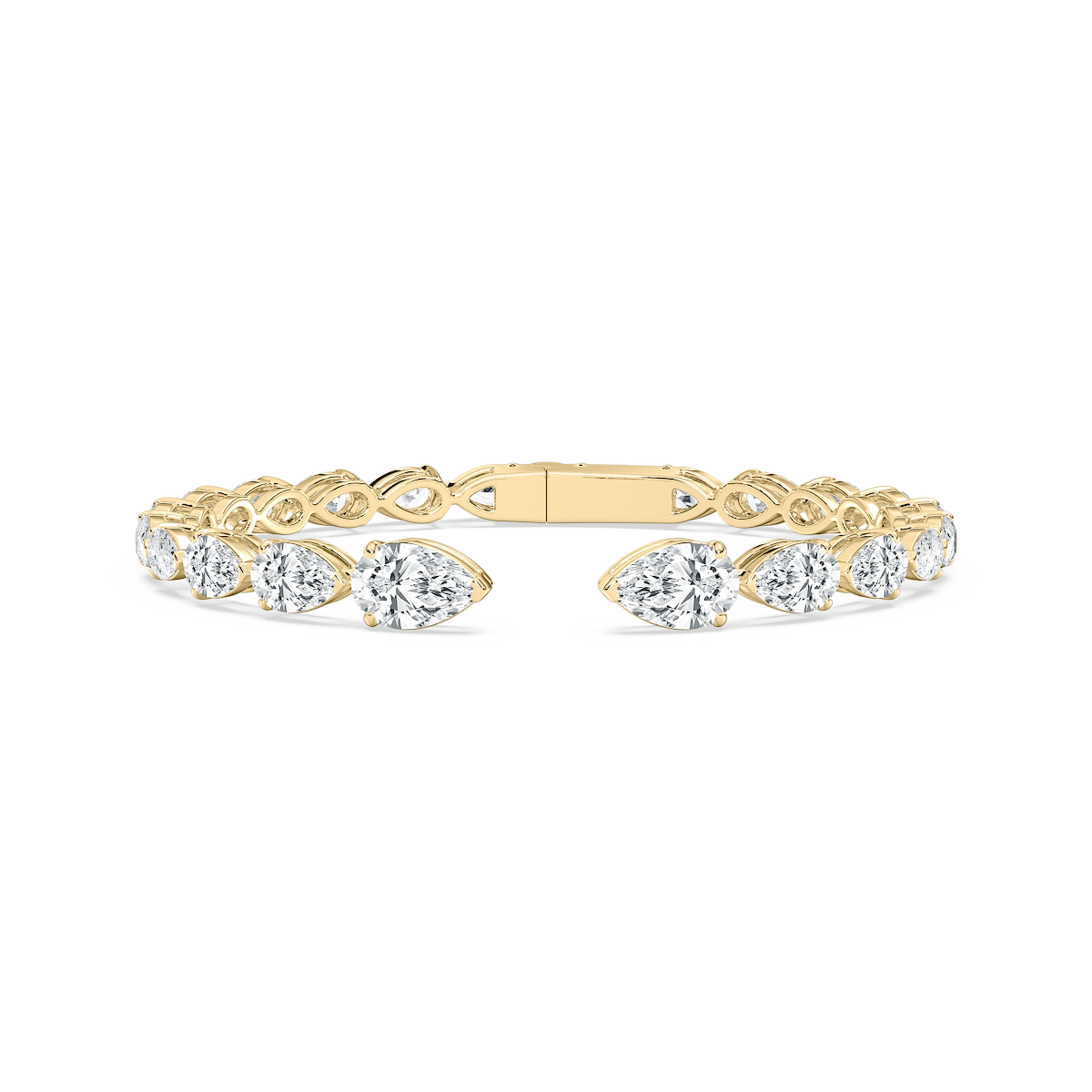 13 ⁷⁄₈ ctw Pear Lab Grown Diamond Graduated Cuff Bracelet  - 7 Inches