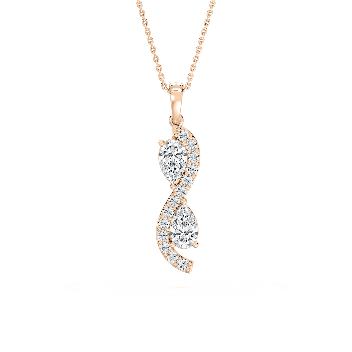 1 ctw Pear and Round Lab Grown Diamond Perfect Pair Infinity Pendant - 18 Inches