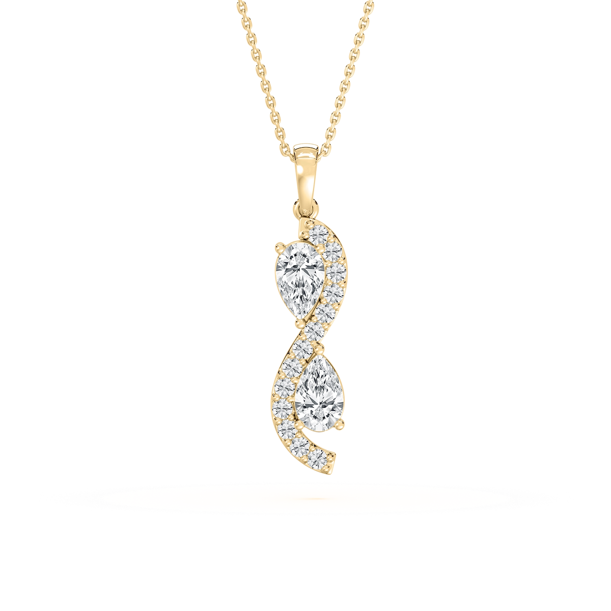 1 ctw Pear and Round Lab Grown Diamond Perfect Pair Infinity Pendant - 18 Inches