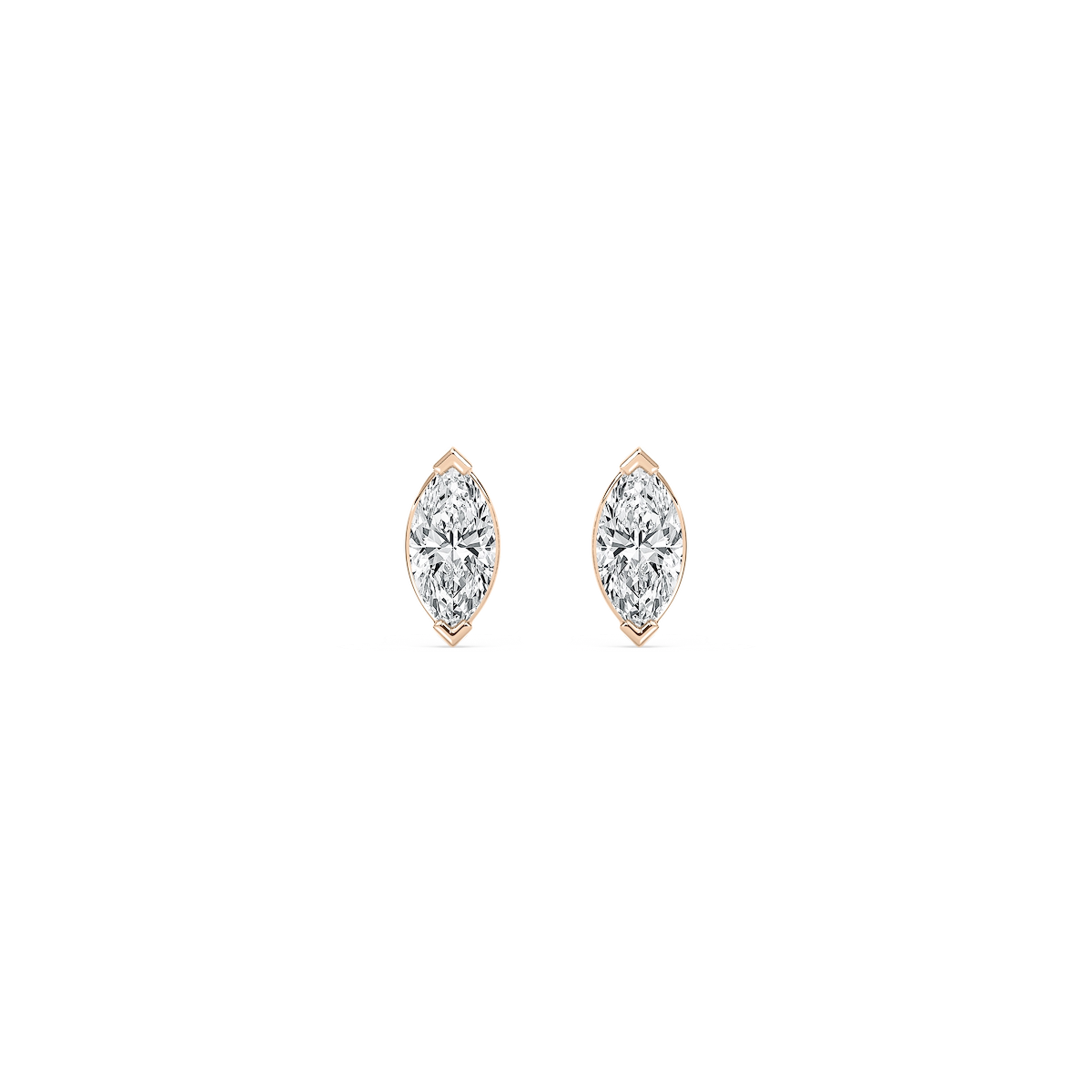 1/3 ctw Marquise Lab Grown Diamond Petite Bezel Earrings