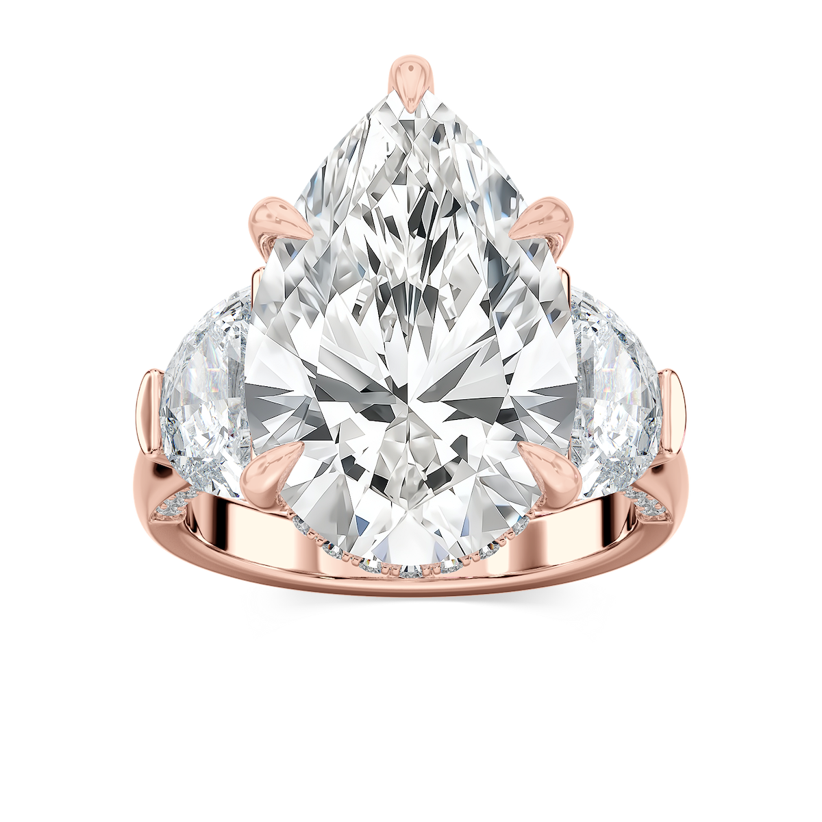 Poppy 13 ½ ctw Pear Lab Grown Diamond Hidden Halo Engagement Ring - Signature Collection